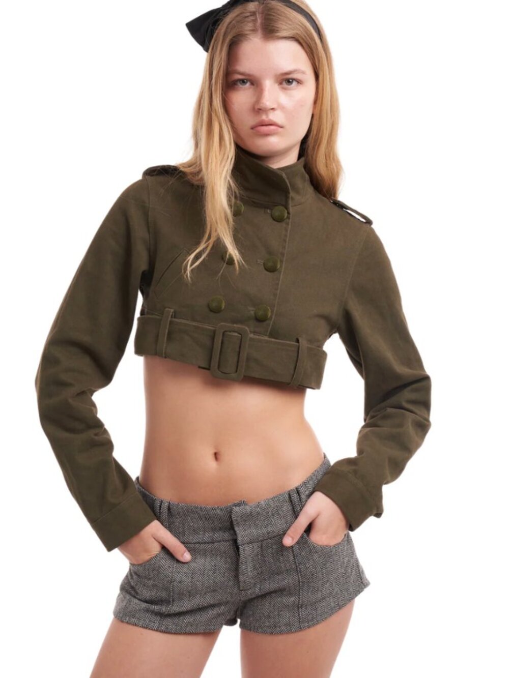 NIIHAI - ROSA TAILORED SHORTS IN GREY TWILL